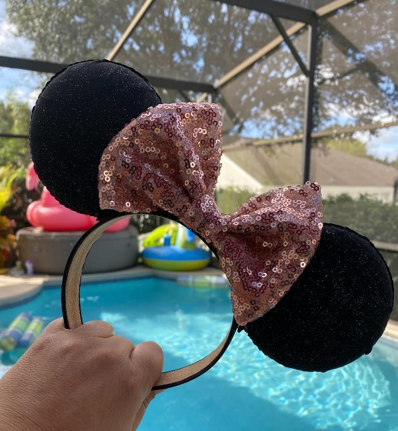 Happily Ever After Light Up Headband - Black with Choice of Bow Color