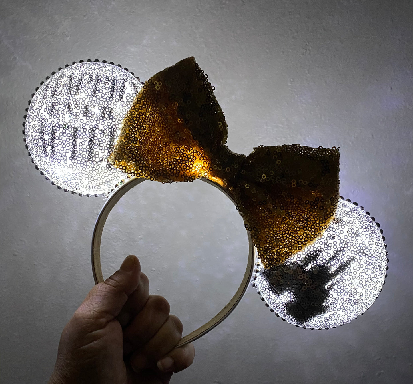 Happily Ever After Light Up Headband - Silver with Bow Color Choice